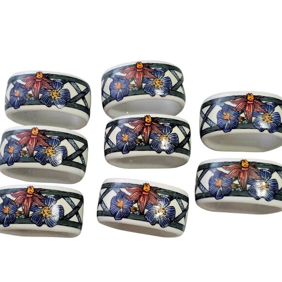 Dansk Other - 8 Dansk Nordic Garden Napkin Rings 2"designer Victoria Morrison bold style 90s